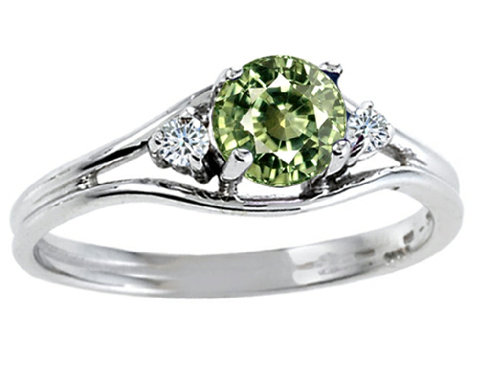 Tommaso Design Genuine Green Sapphire Ring