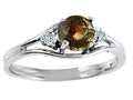 Tommaso Design Genuine Smoky Quartz Ring