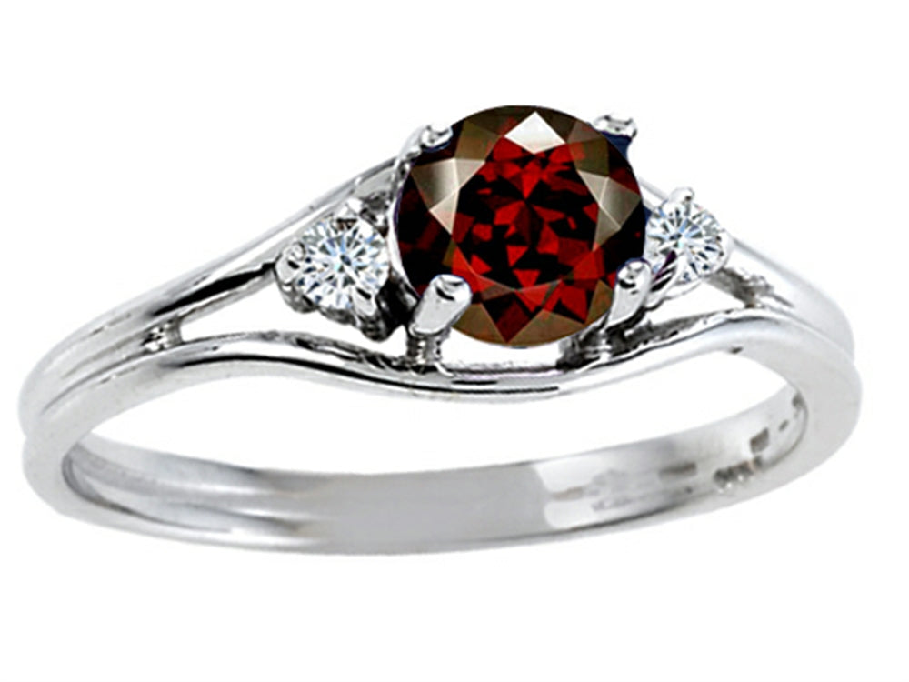 Tommaso Design Genuine Garnet Ring