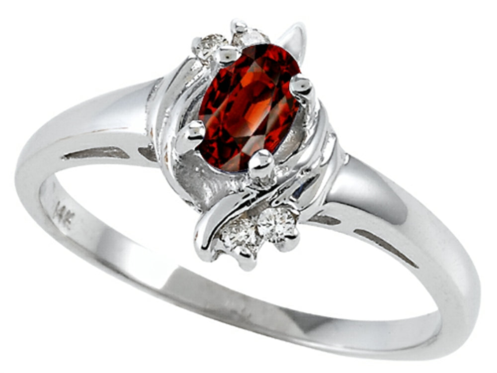 Tommaso Design Genuine Garnet Ring