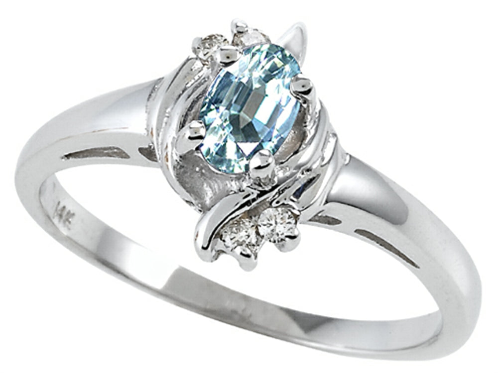 Tommaso Design Genuine Aquamarine Ring