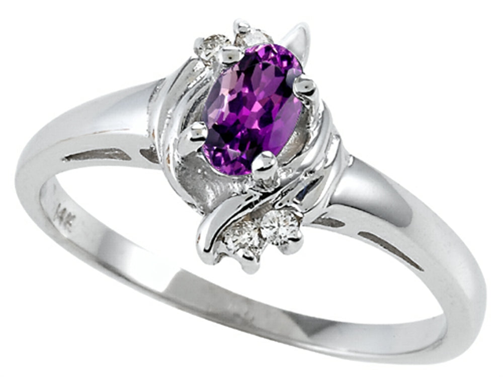 Tommaso Design Genuine Amethyst Ring