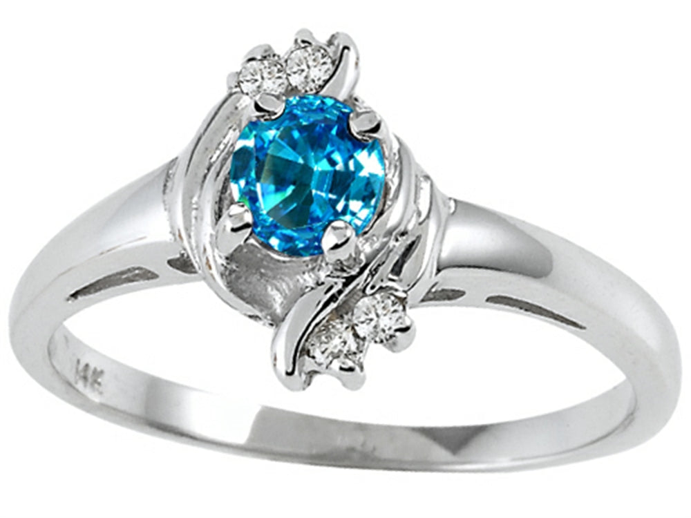 Tommaso Design Genuine Blue Topaz Ring