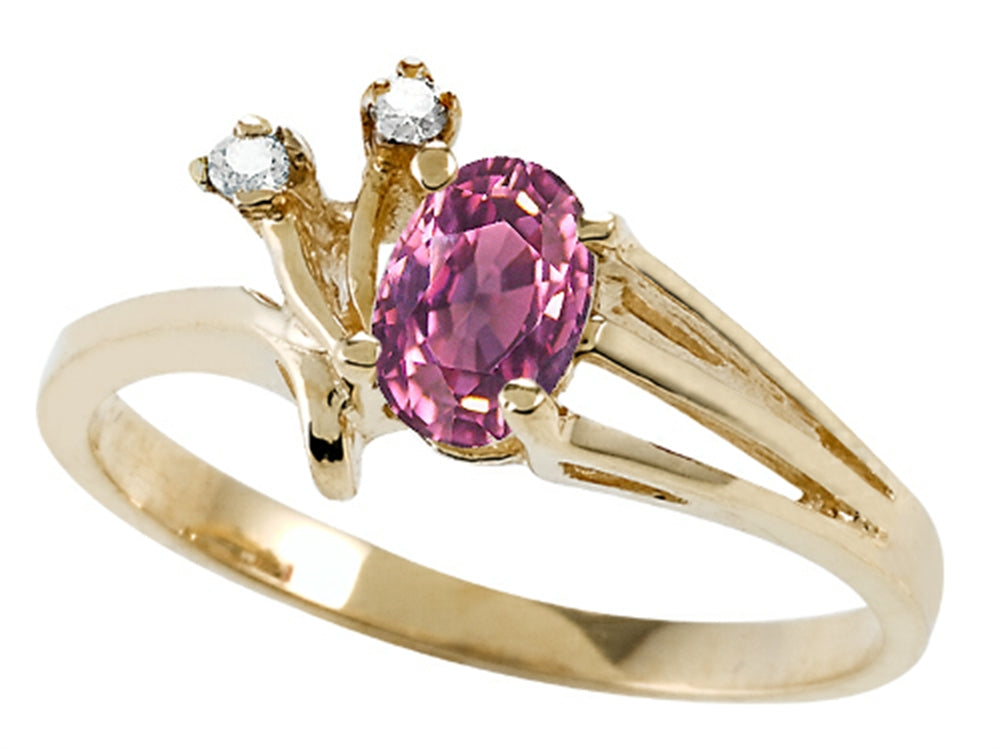 Tommaso Design Genuine Pink Tourmaline Ring