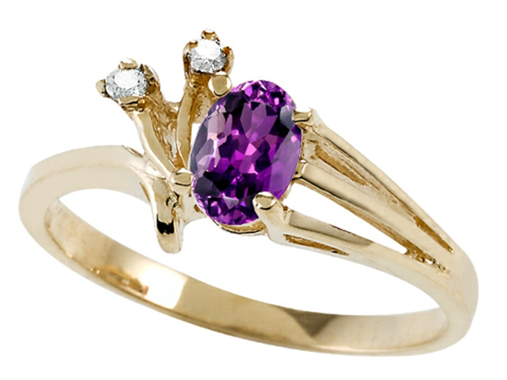 Tommaso Design Genuine Amethyst Ring