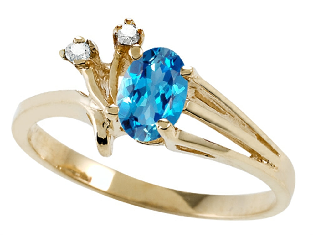 Tommaso Design Genuine Blue Topaz Ring
