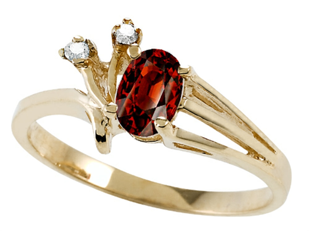 Tommaso Design Genuine Garnet Ring