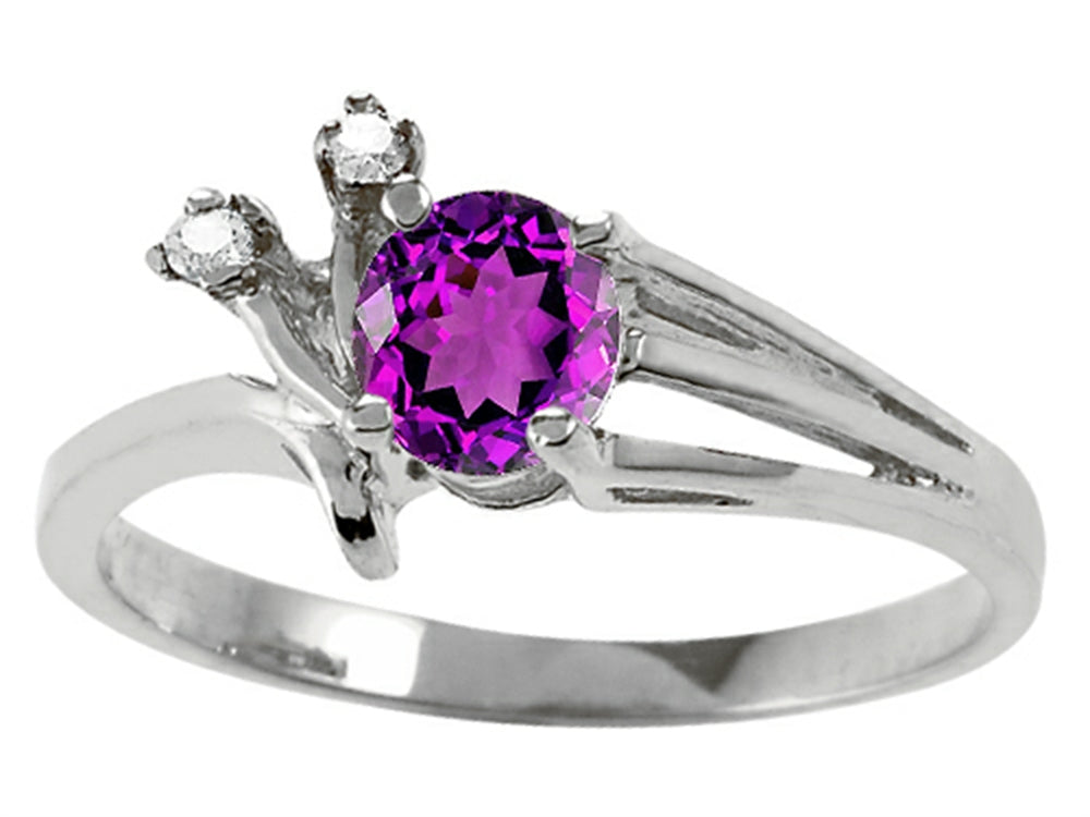 Tommaso Design Genuine Amethyst Ring