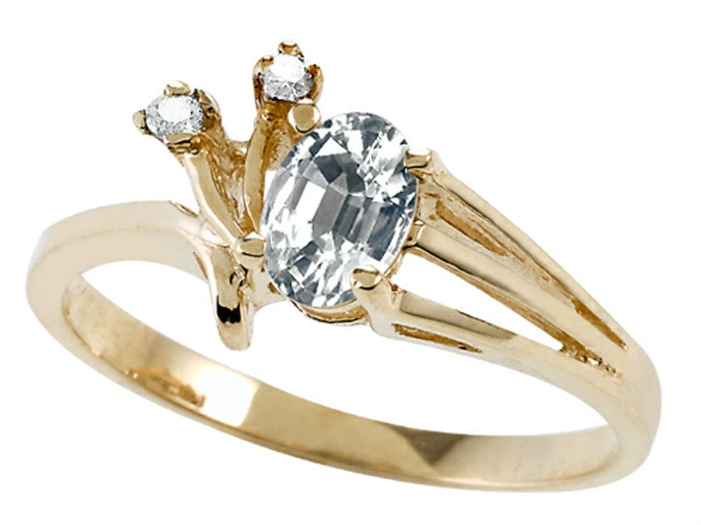 Tommaso Design Genuine White Topaz Ring