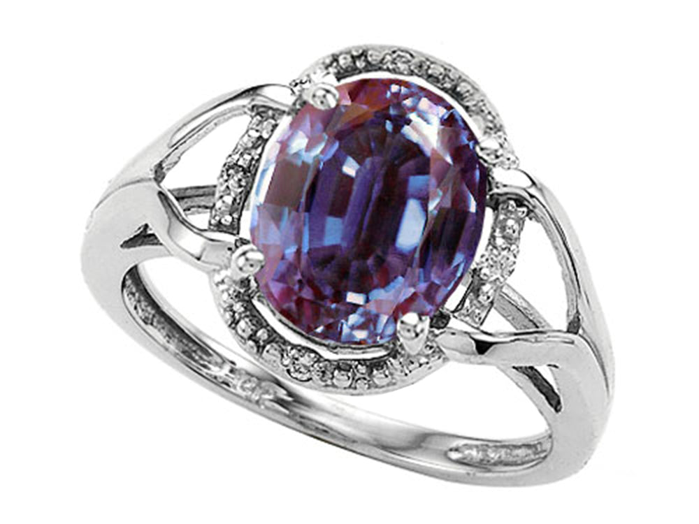 Tommaso Design Oval 10x8mm Simulated Alexandrite Ring