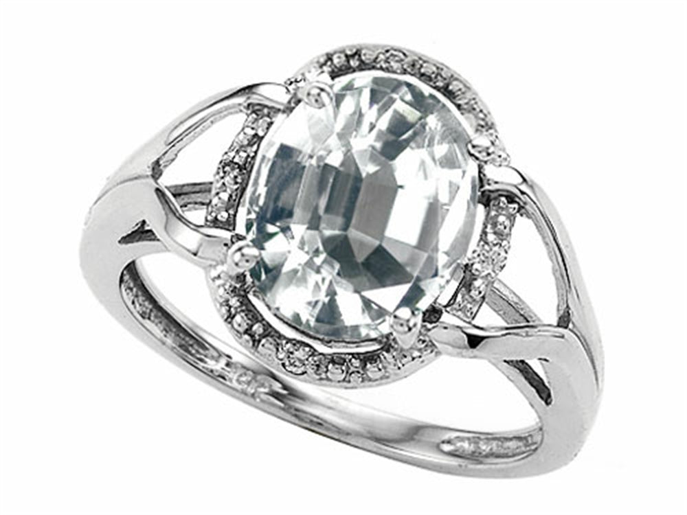 Tommaso Design Oval Genuine White Topaz Ring