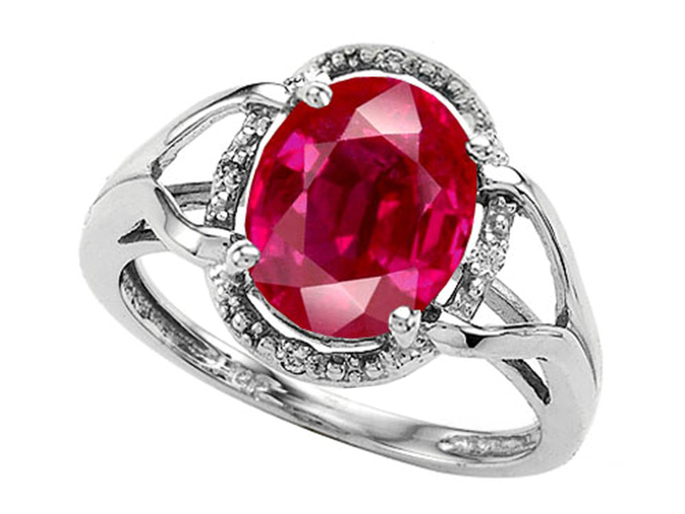 Tommaso Design Oval Created Ruby Ring