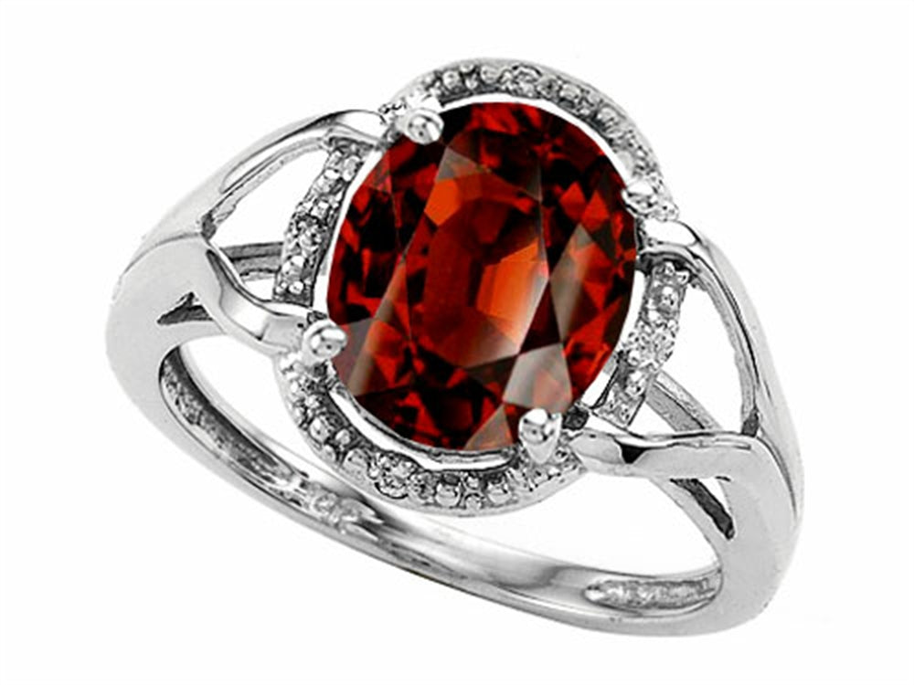 Tommaso Design Oval 10x8mm Genuine Garnet Ring