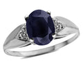 Tommaso Design Oval Genuine Black Sapphire Ring