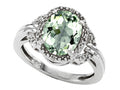Tommaso Design Oval 10x8mm Green Amethyst Ring