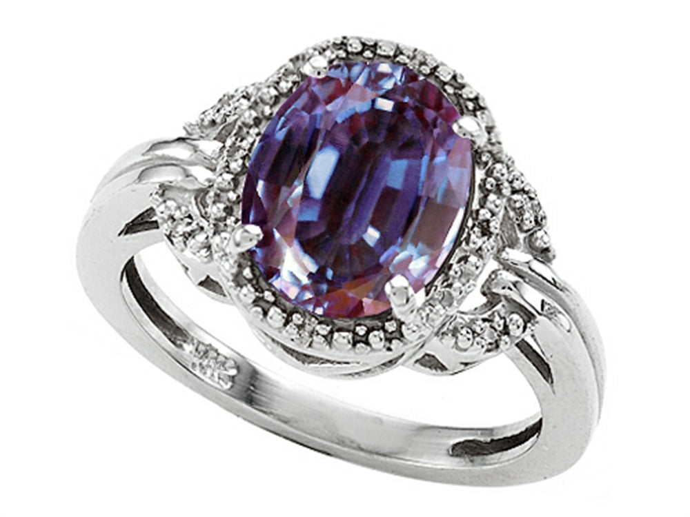 Tommaso Design Oval 10x8mm Simulated Alexandrite Ring