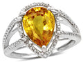 Star K  Pear Shape 11x8mm Genuine Citrine Ring