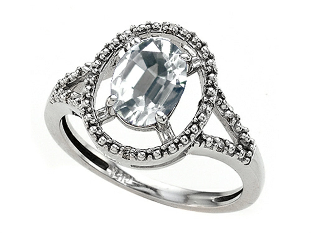 Tommaso Design Oval Genuine White Topaz Ring