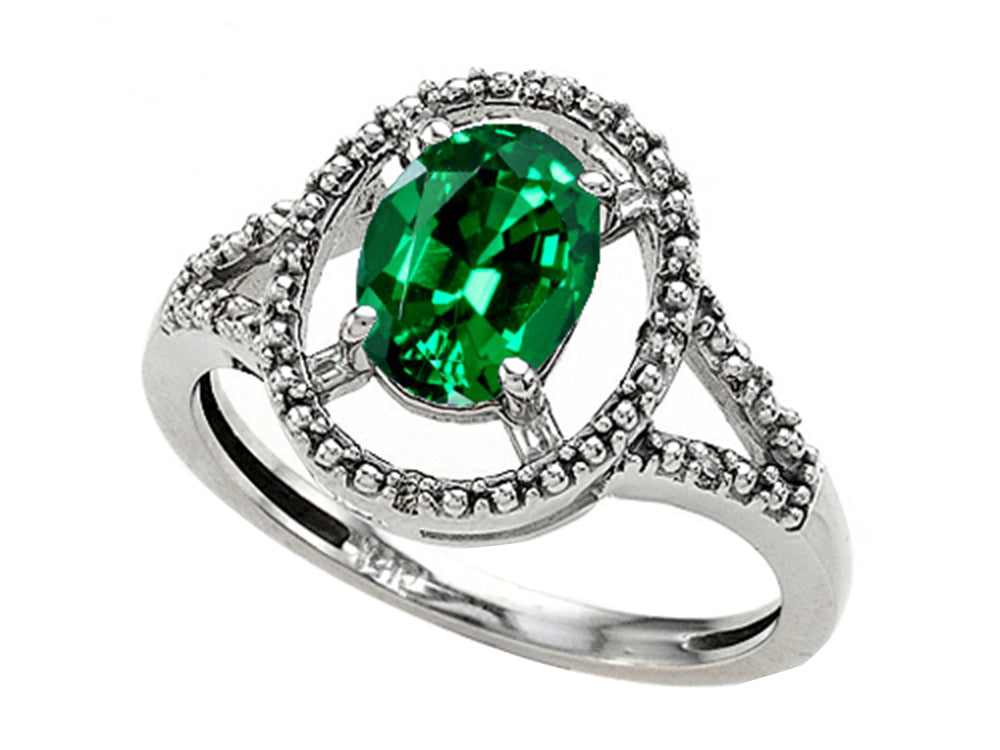 Tommaso Design Simulated Emerald Ring