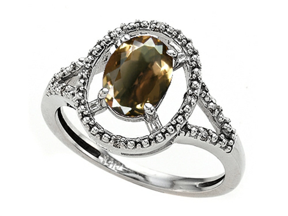 Tommaso Design Genuine Smoky Quartz Ring