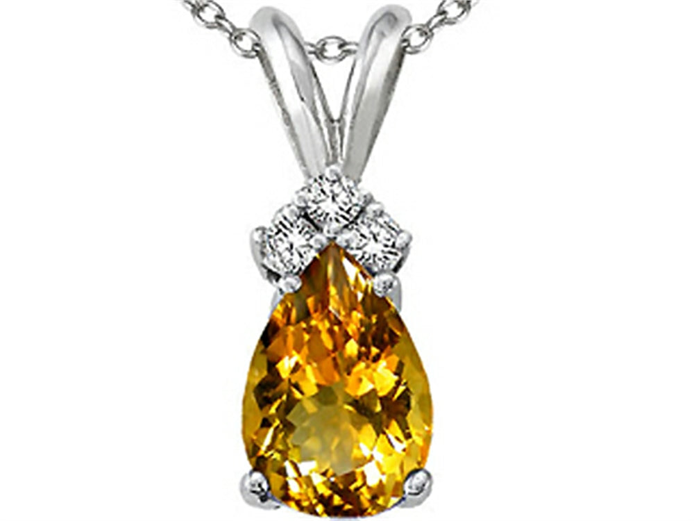 Tommaso Design Genuine Citrine Pendant Necklace