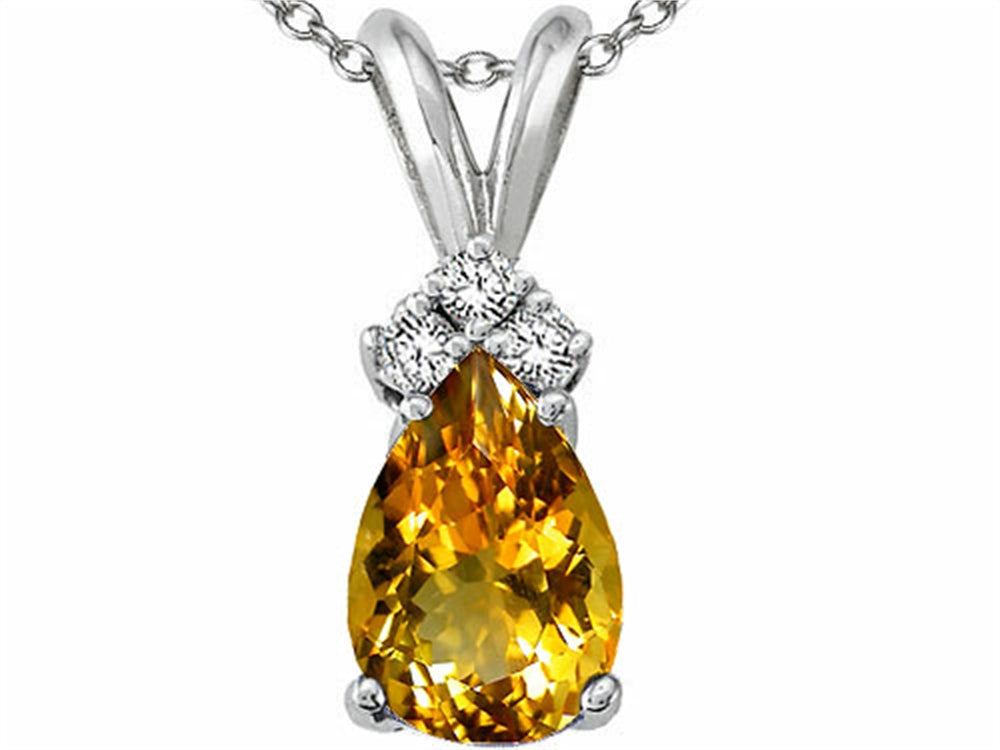 Tommaso Design Genuine Citrine Pendant Necklace