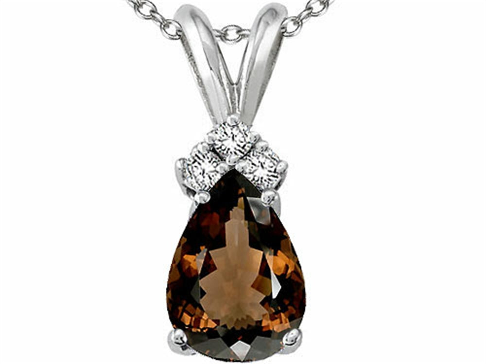 Tommaso Design Genuine Smoky Quartz Pendant Necklace
