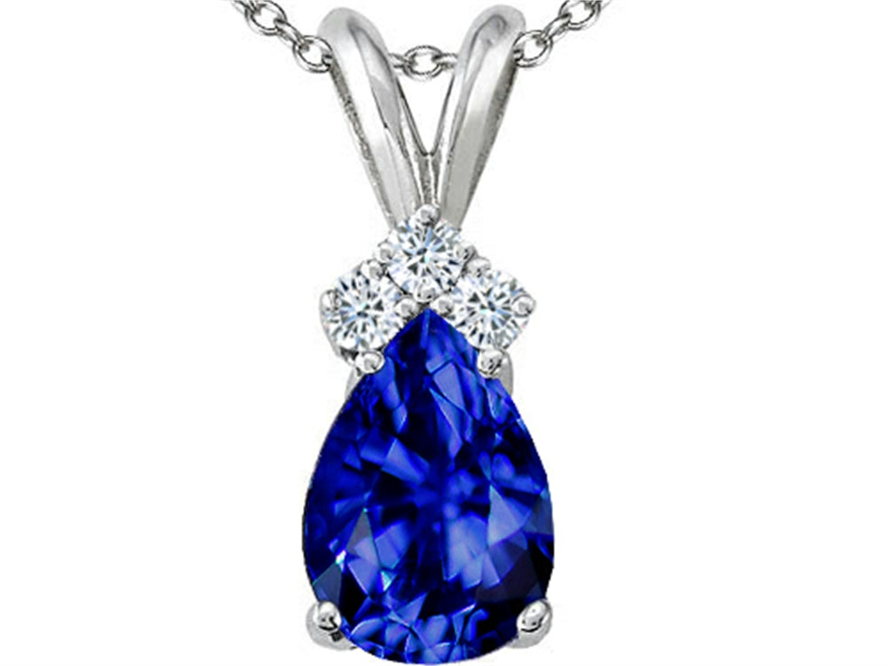 Tommaso Design Created Blue Sapphire Pendant Necklace