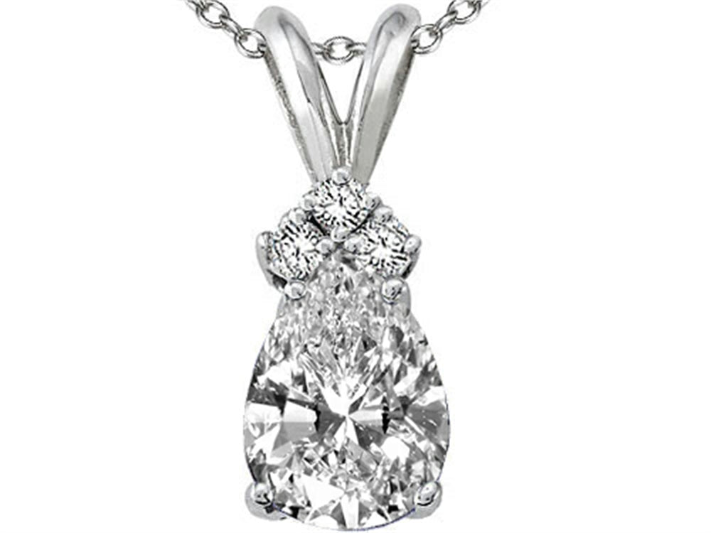 Tommaso Design Genuine White Topaz Pendant Necklace