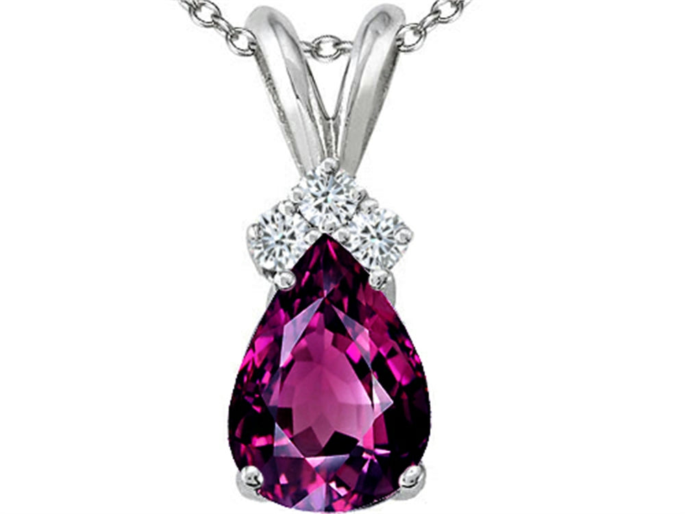 Tommaso Design Genuine Rhodolite Pendant Necklace