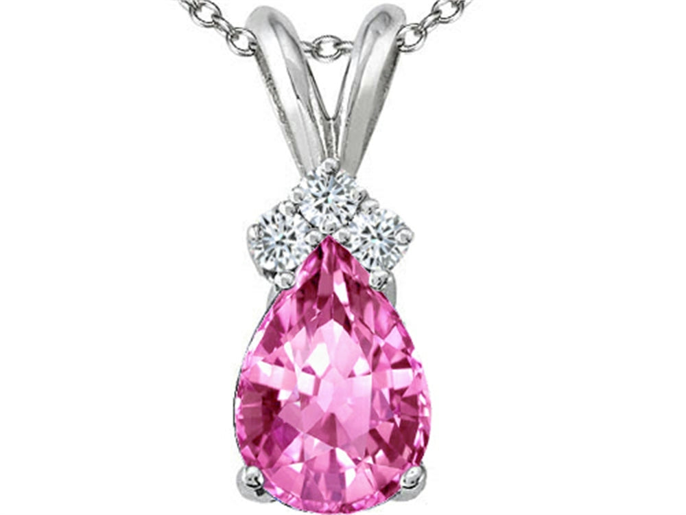 Tommaso Design™ Created Pink Sapphire s Pendant Necklace
