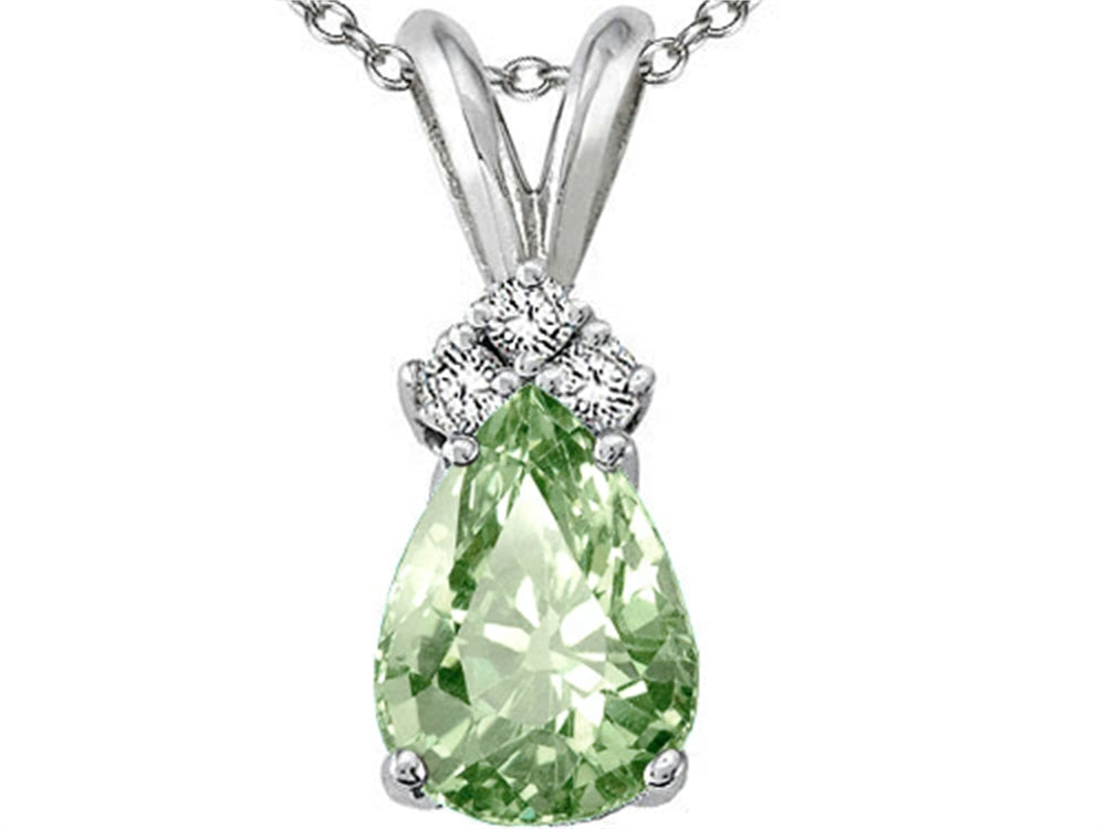 Tommaso Design™ Green Amethyst Pendant Necklace