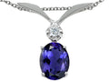 Tommaso Design Oval 7x5mm Genuine Iolite Pendant Necklace