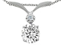 Tommaso Design Round Genuine White Topaz Pendant Necklace