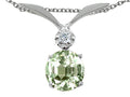 Tommaso Design Round 7mm Green Amethyst Pendant Necklace