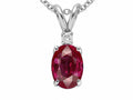 Tommaso Design Genuine Ruby and Diamond Pendant Necklace