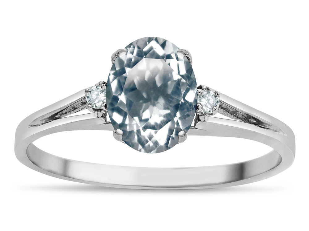 Tommaso Design Genuine Aquamarine Ring