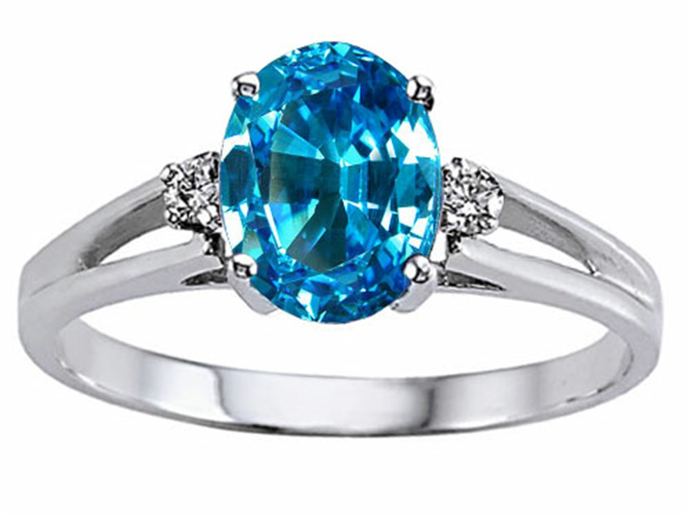 Tommaso Design Genuine Blue Topaz Ring
