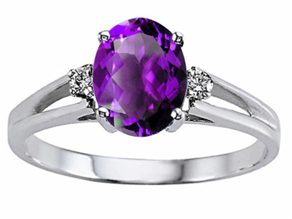 Tommaso Design Genuine Amethyst Ring