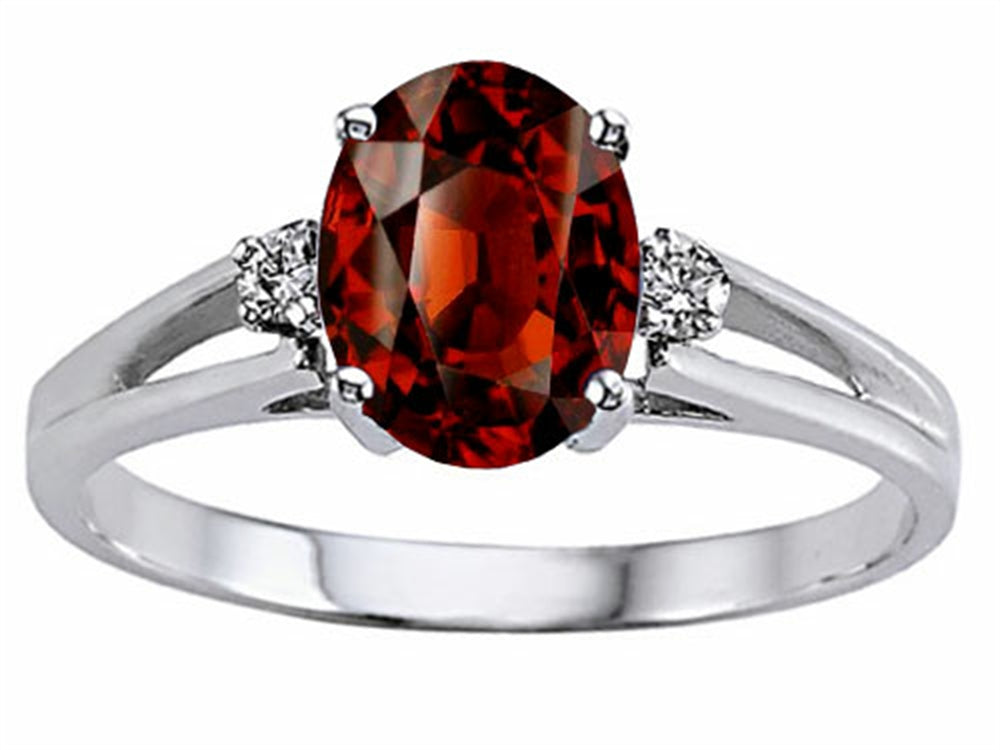 Tommaso Design Genuine Garnet Ring