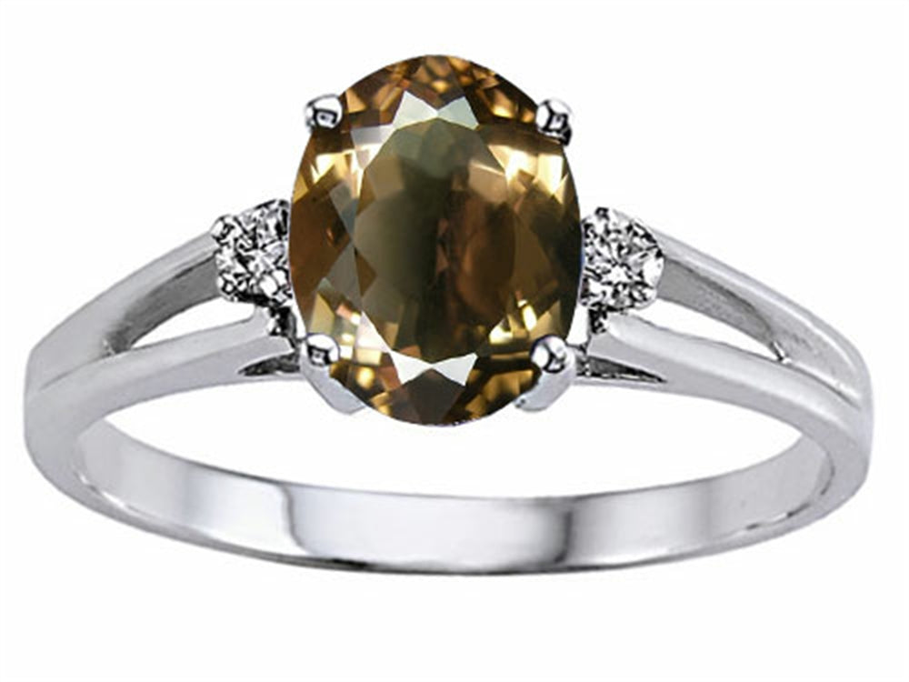 Tommaso Design Genuine Smoky Quartz Ring