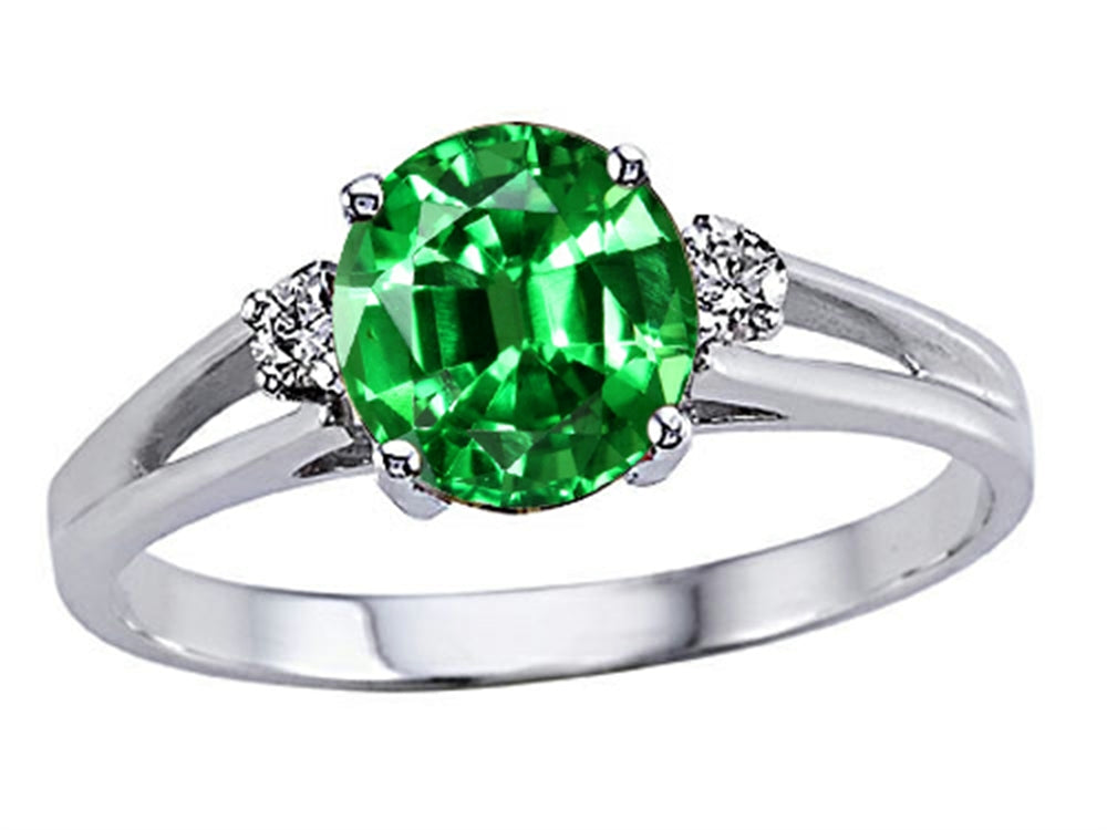 Tommaso Design Simulated Emerald Ring