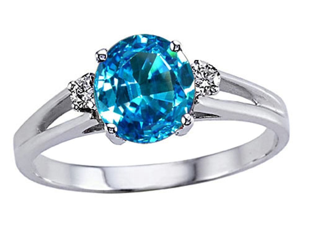 Tommaso Design Genuine Blue Topaz Ring