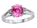 Tommaso Design Round 7mm Created Pink Sapphire Ring