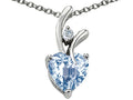 Star K Heart Shaped 8mm Simulated Aquamarine Pendant Necklace