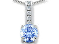 Star K Simulated Aquamarine And Genuine Cubic Zirconia Pendant Necklace