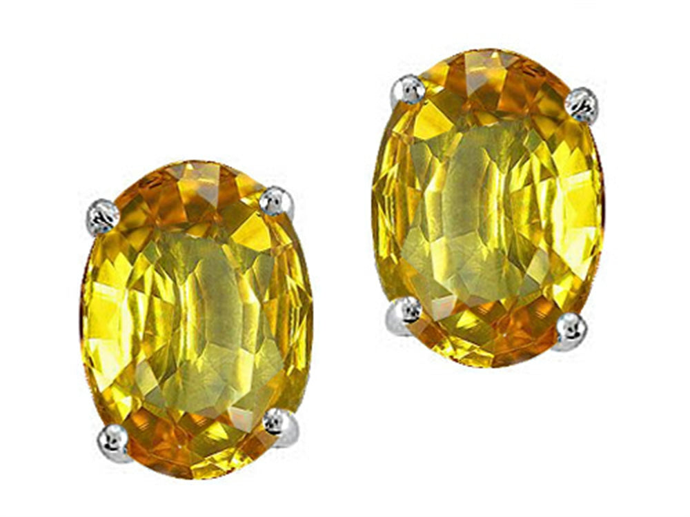 Tommaso Design Oval 7x5mm Genuine Citrine Earrings Studs