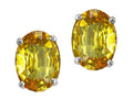 Tommaso Design Oval 7x5mm Genuine Citrine Earrings Studs