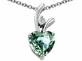 Star K Heart Shaped 8mm Simulated Green Sapphire Pendant Necklace