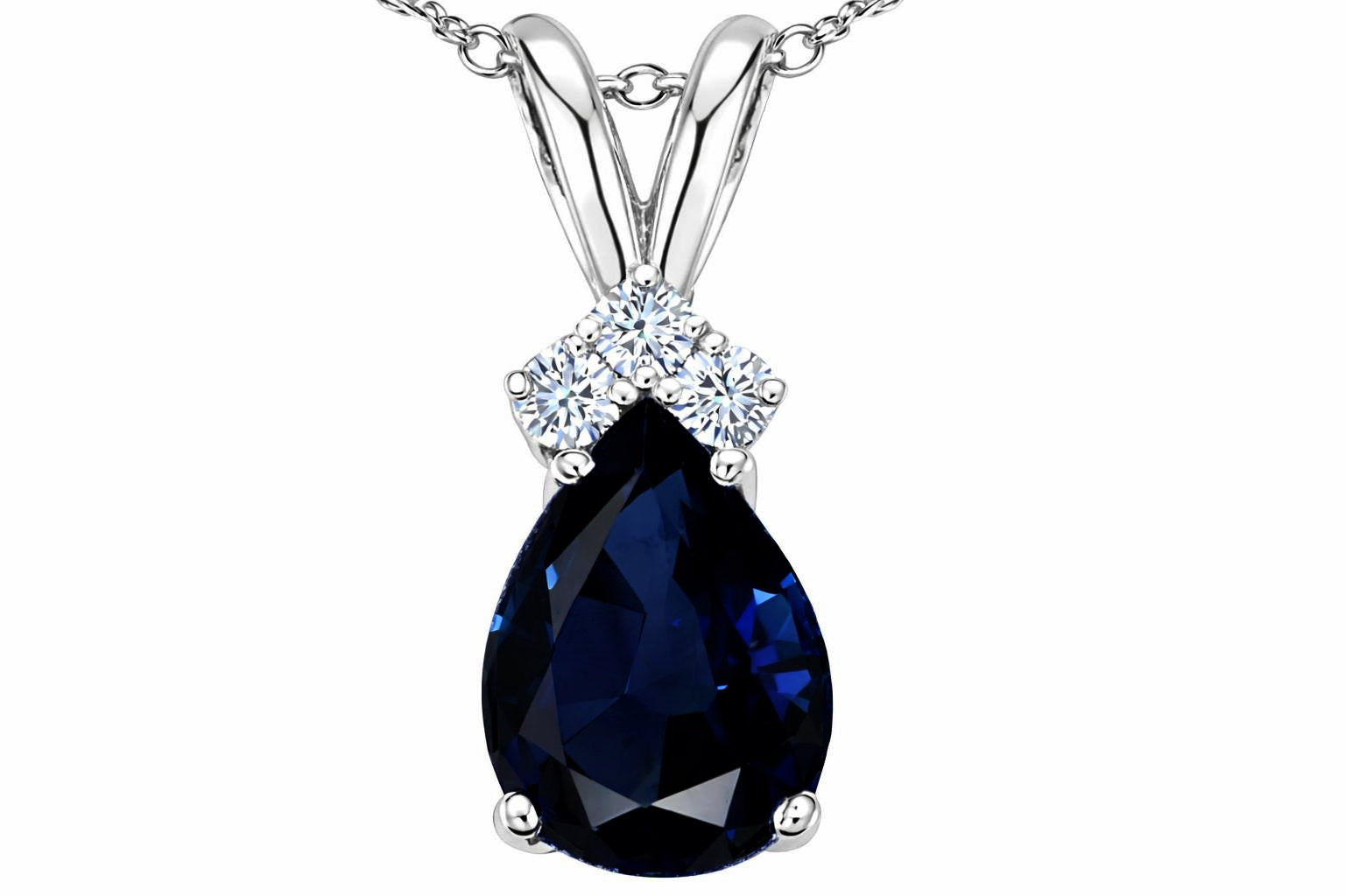 Tommaso Design Genuine Sapphire Pendant Necklace